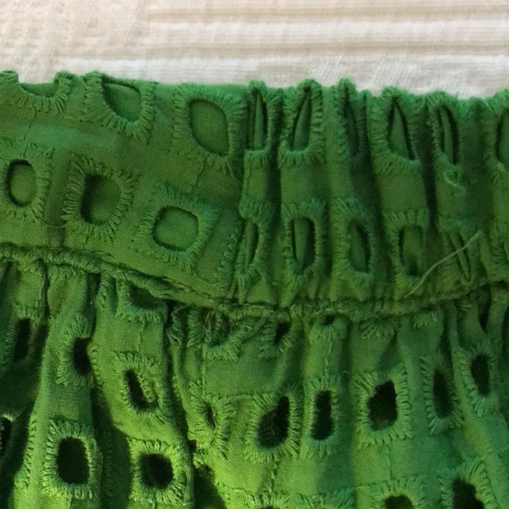 Kate Spade X Target Green Eyelet Midi Skirt Elastic Waist Size XXS - Picture 6 of 11